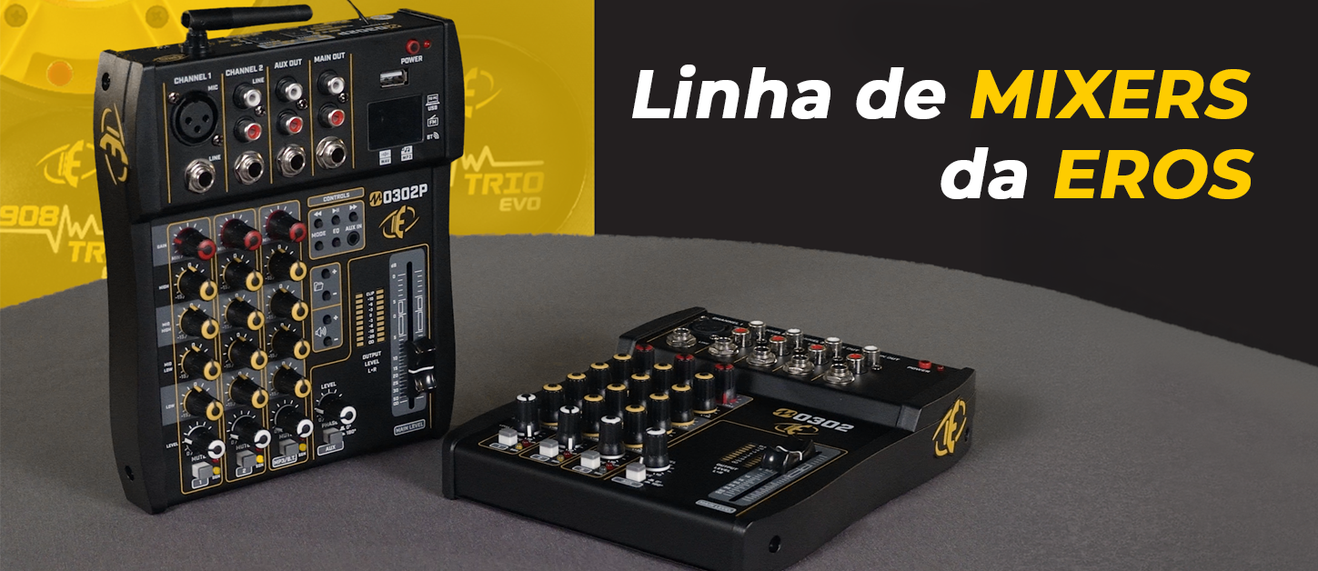 Português do Brasil) Linha de Mixers EROS M0302 e M0302P: Controle